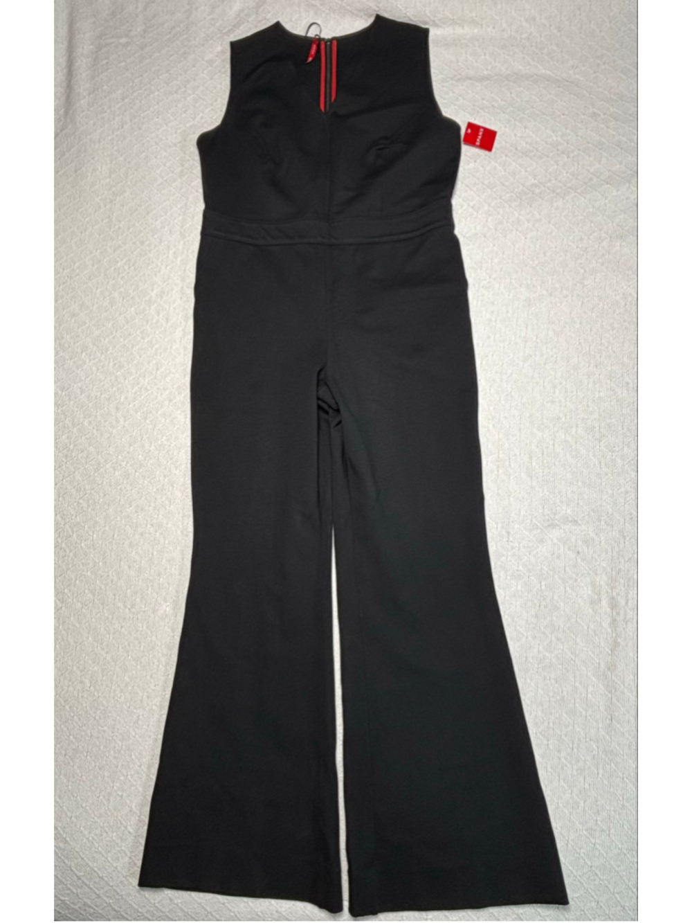 Spanx The Perfect Sleeveless Jumpsuit Black Flare Leg Size XL NWT - Picture 2 of 11